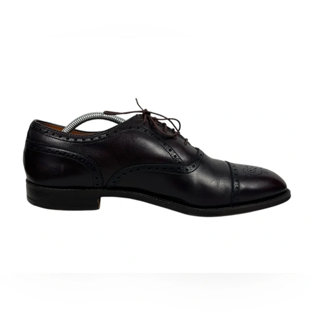 Alden Oxford Dress Shoes Men 11 Brown Leather Cap Toe 908 Brogue Lace Made USA